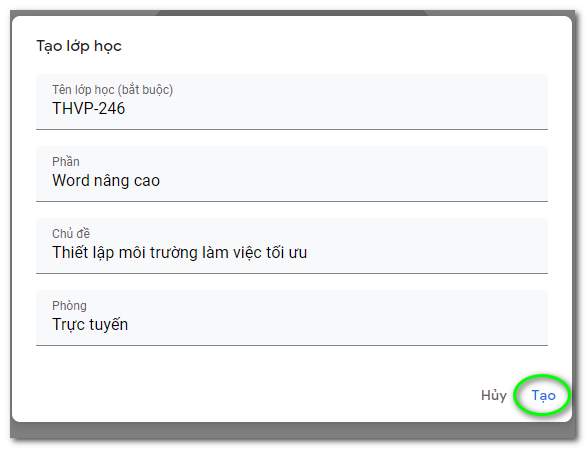 Hướng dẫn sử dụng Google Classroom dành cho Giảng viên 160