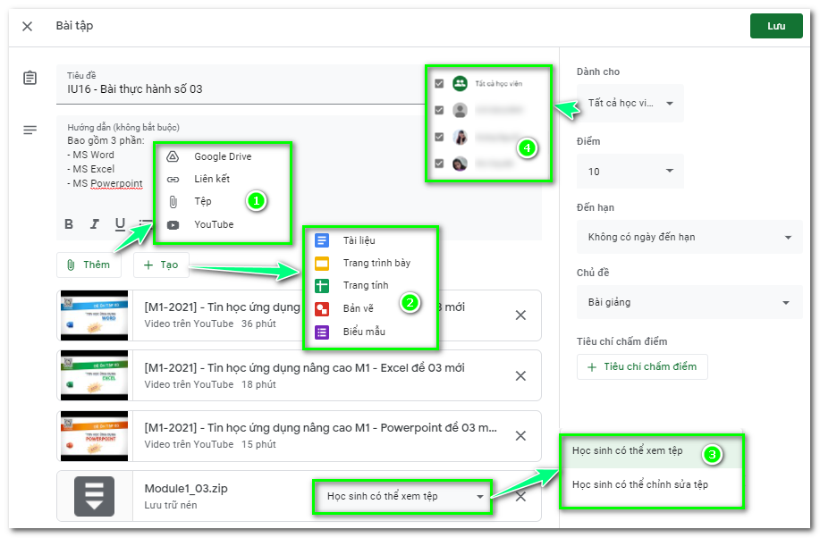 Hướng dẫn sử dụng Google Classroom dành cho Giảng viên 521