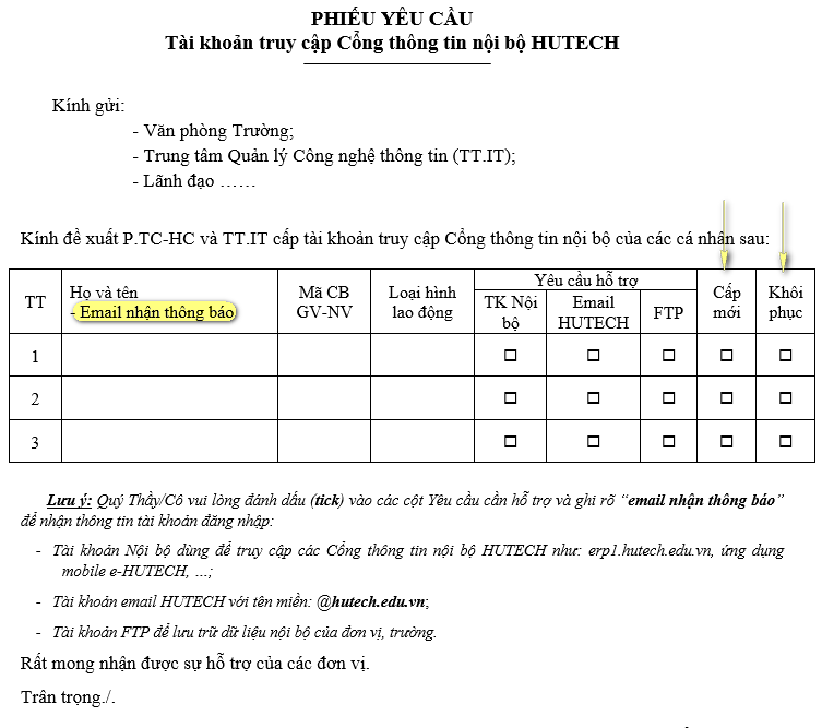 Hướng dẫn yêu cầu cấp tài khoản nội bộ 19