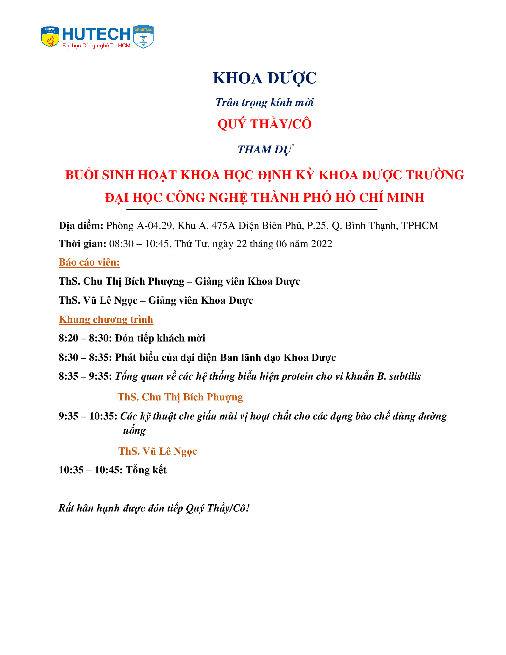 Thông báo - Thư mời tham dự sinh hoạt Khoa học định kỳ tháng 06/2022 4