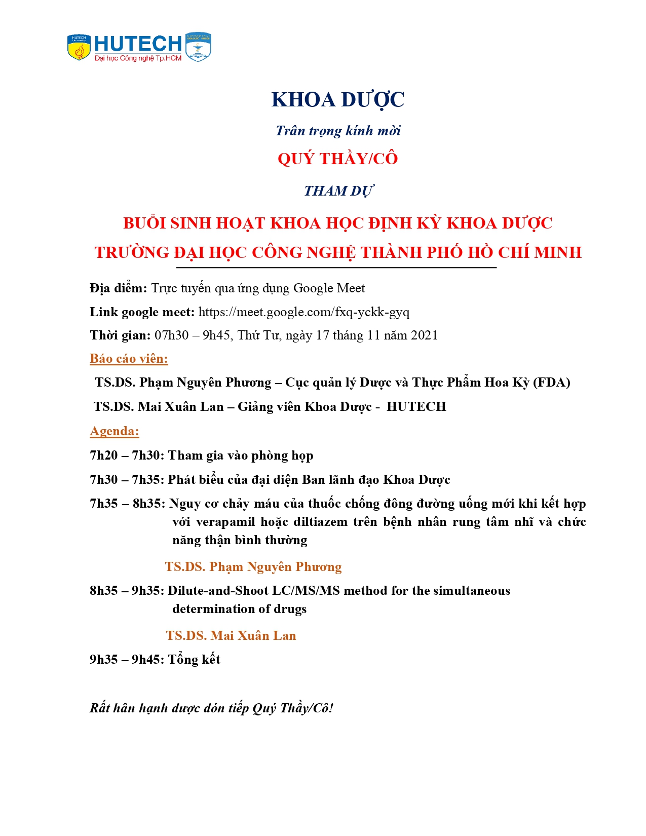 Thông báo - Thư mời tham dự sinh hoạt Khoa học định kỳ tháng 11/2021 4
