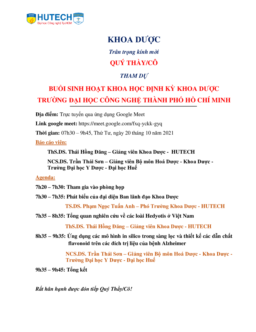 Thông báo - Thư mời tham dự sinh hoạt Khoa học định kỳ tháng 10/2021 4