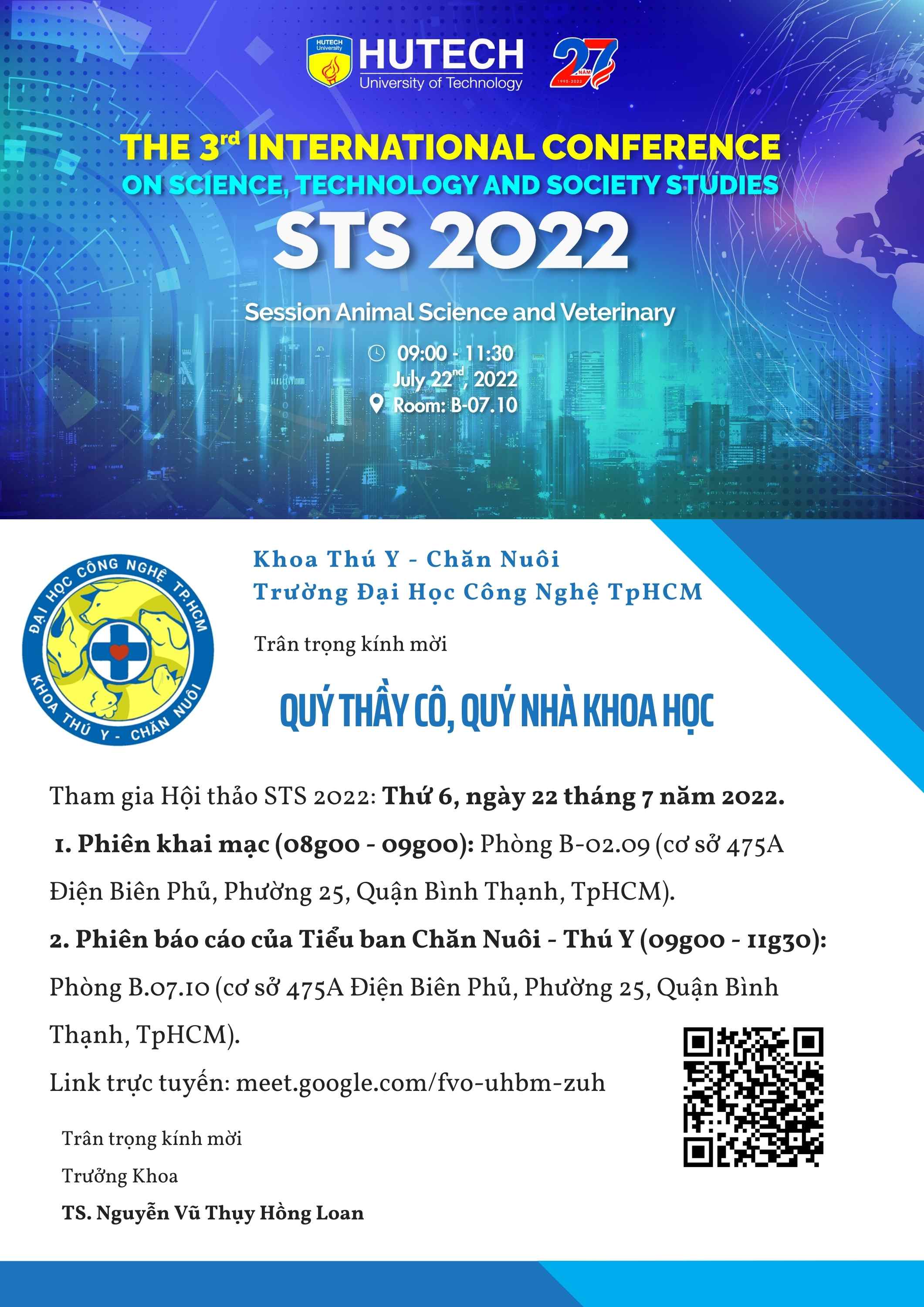 Hội thảo Khoa học quốc tế STS 2022 của 13WIN13 sẽ chính thức diễn ra vào ngày 22/7 tới 38