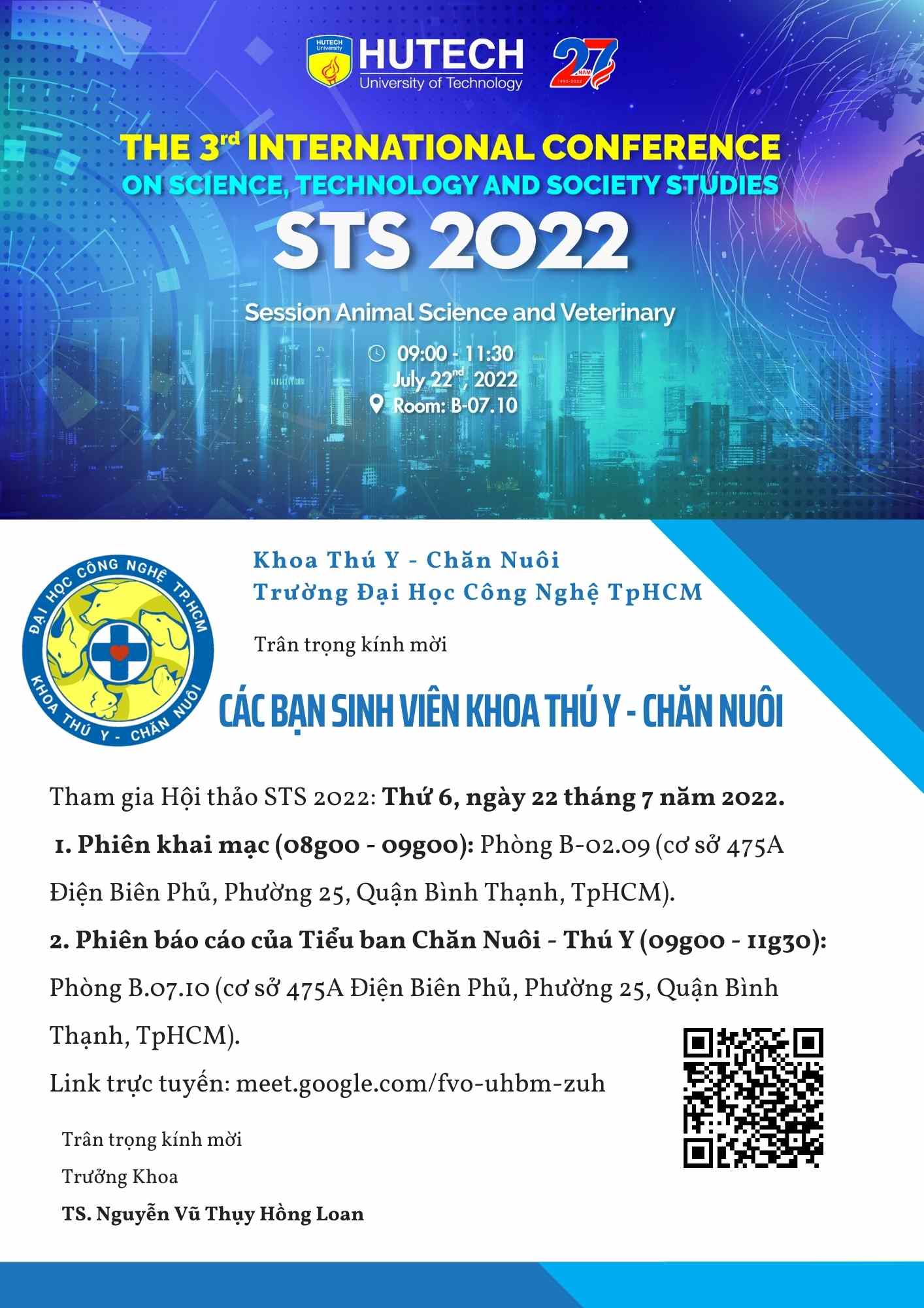 Hội thảo Khoa học quốc tế STS 2022 của 13WIN13 sẽ chính thức diễn ra vào ngày 22/7 tới 40