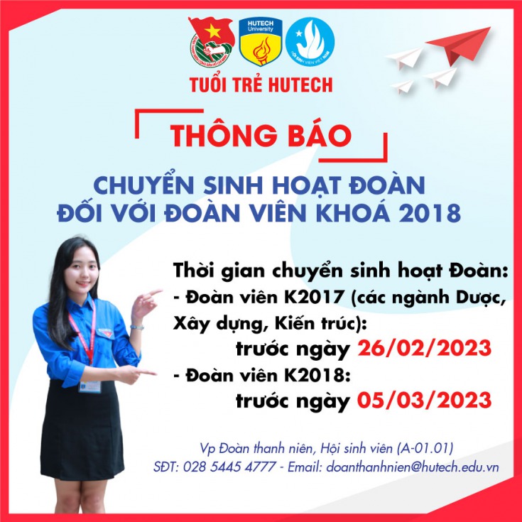 [THÔNG BÁO] Thông tin chuyển sinh hoạt Đoàn đối với Đoàn viên Khóa 2017 và 2018 12
