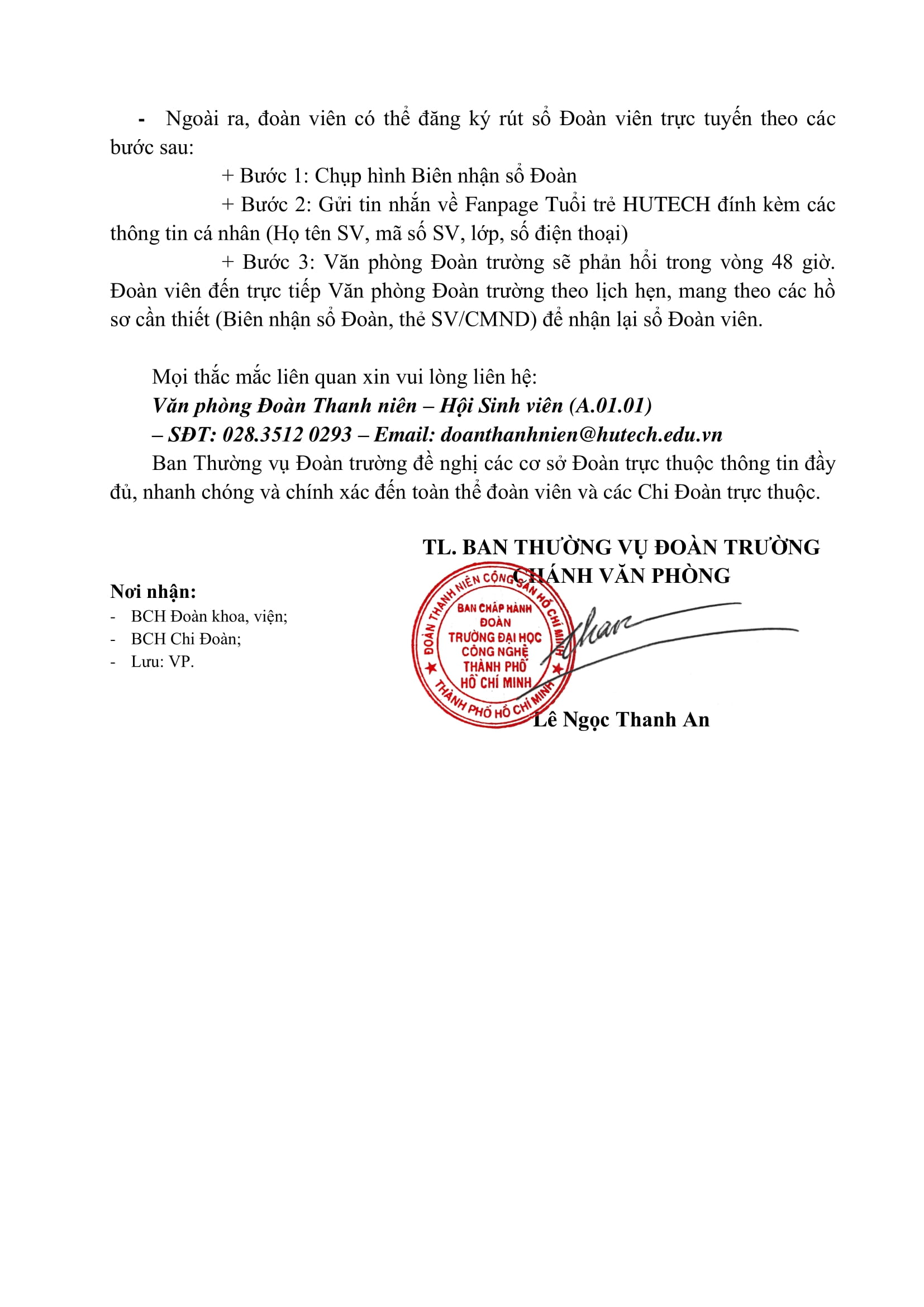 [THÔNG BÁO] Thông tin chuyển sinh hoạt Đoàn đối với Đoàn viên Khóa 2016 và 2017 19