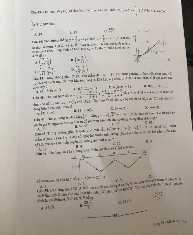 [Mới nhất] - Đề thi THPT QG môn Toán và gợi ý giải đề 132