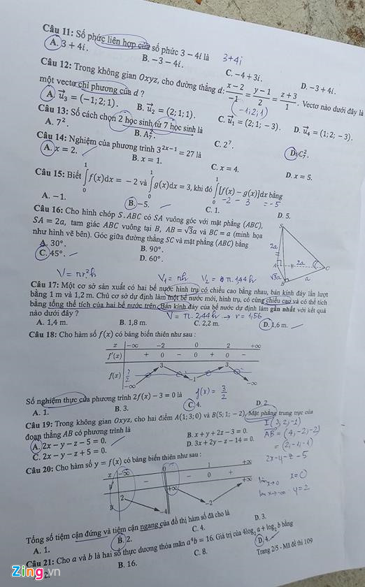 [Mới nhất] - Đề thi THPT QG môn Toán và gợi ý giải đề 146