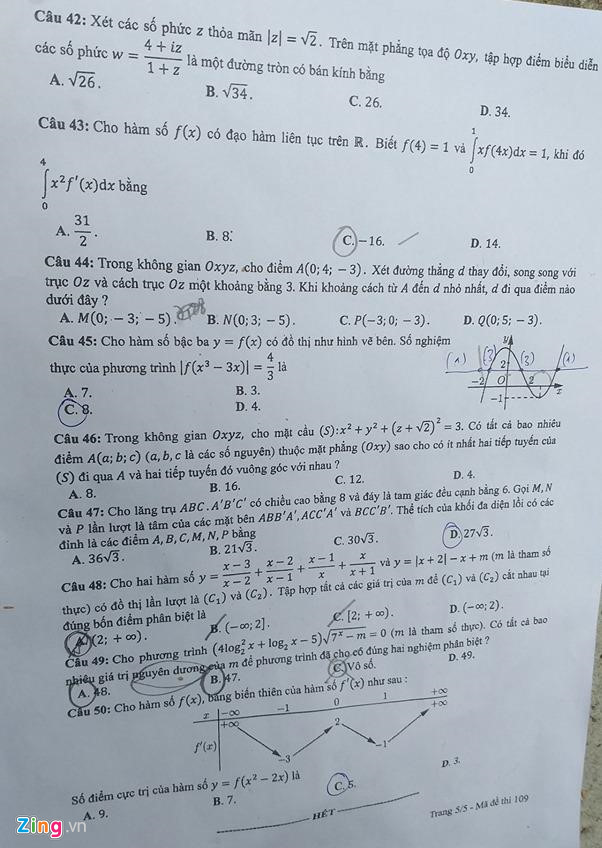 [Mới nhất] - Đề thi THPT QG môn Toán và gợi ý giải đề 155