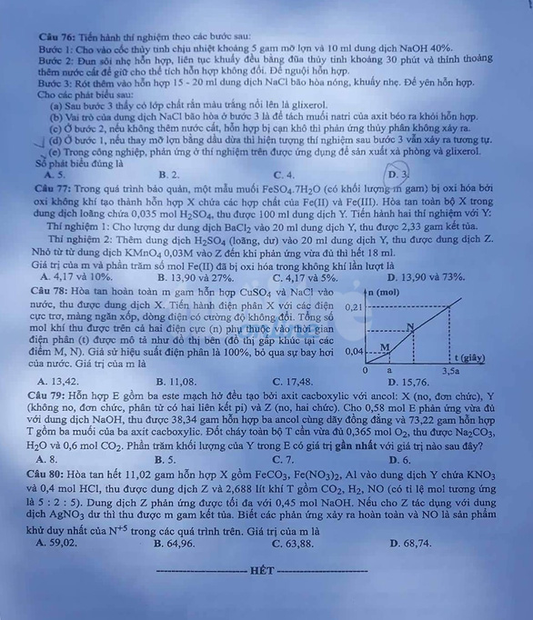 [Mới nhất] - Đề thi THPT QG Hóa học và gợi ý giải đề 63