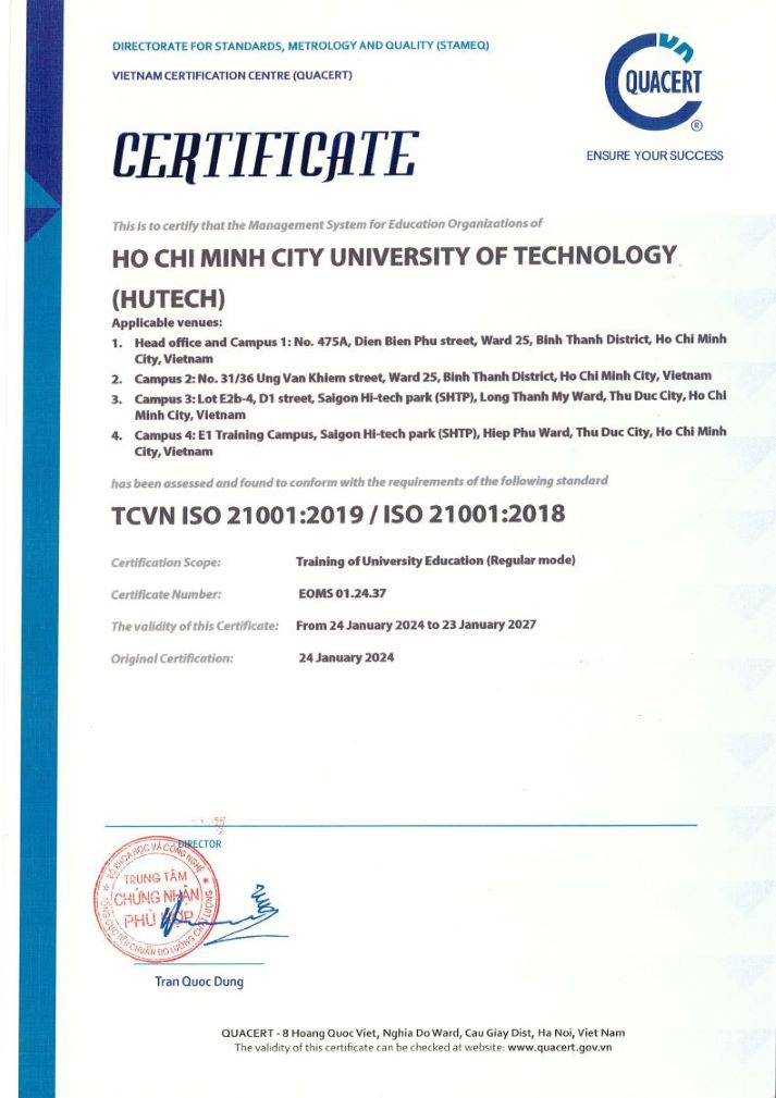 13WIN13 vinh dự nhận giấy chứng nhận Hệ thống quản lý đối với Tổ chức F13win nhà cái TCVN ISO 21001:2019/ ISO 21001:2018 từ QUACERT 16