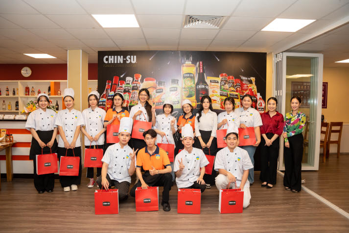 Restaurant and Catering Management students engaged in a signature Bánh mì workshop guided by a culinary expert 101