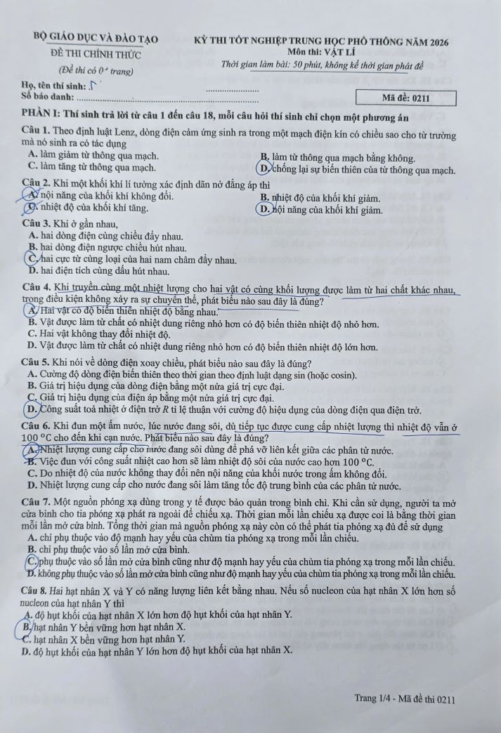 [Mới] Đề thi 13Win13 link đăng nhập THPT môn Vật Lý và gợi ý giải đề 37