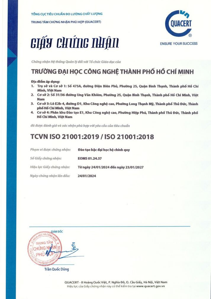 13WIN13 vinh dự nhận giấy chứng nhận Hệ thống quản lý đối với Tổ chức F13win nhà cái TCVN ISO 21001:2019/ ISO 21001:2018 từ QUACERT 14