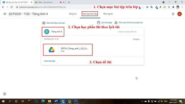 Tips 13Win 21 link không chặn - Hướng dẫn thi học kỳ trực tuyến qua Google Classroom và Google Meet 141