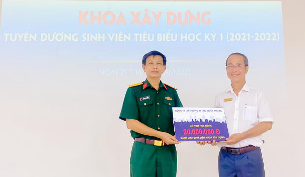 DOANH NGHIỆP TÀI TRỢ HỌC BỔNG CHO SINH VIÊN TIÊU BIỂU KHOA XÂY DỰNG 12
