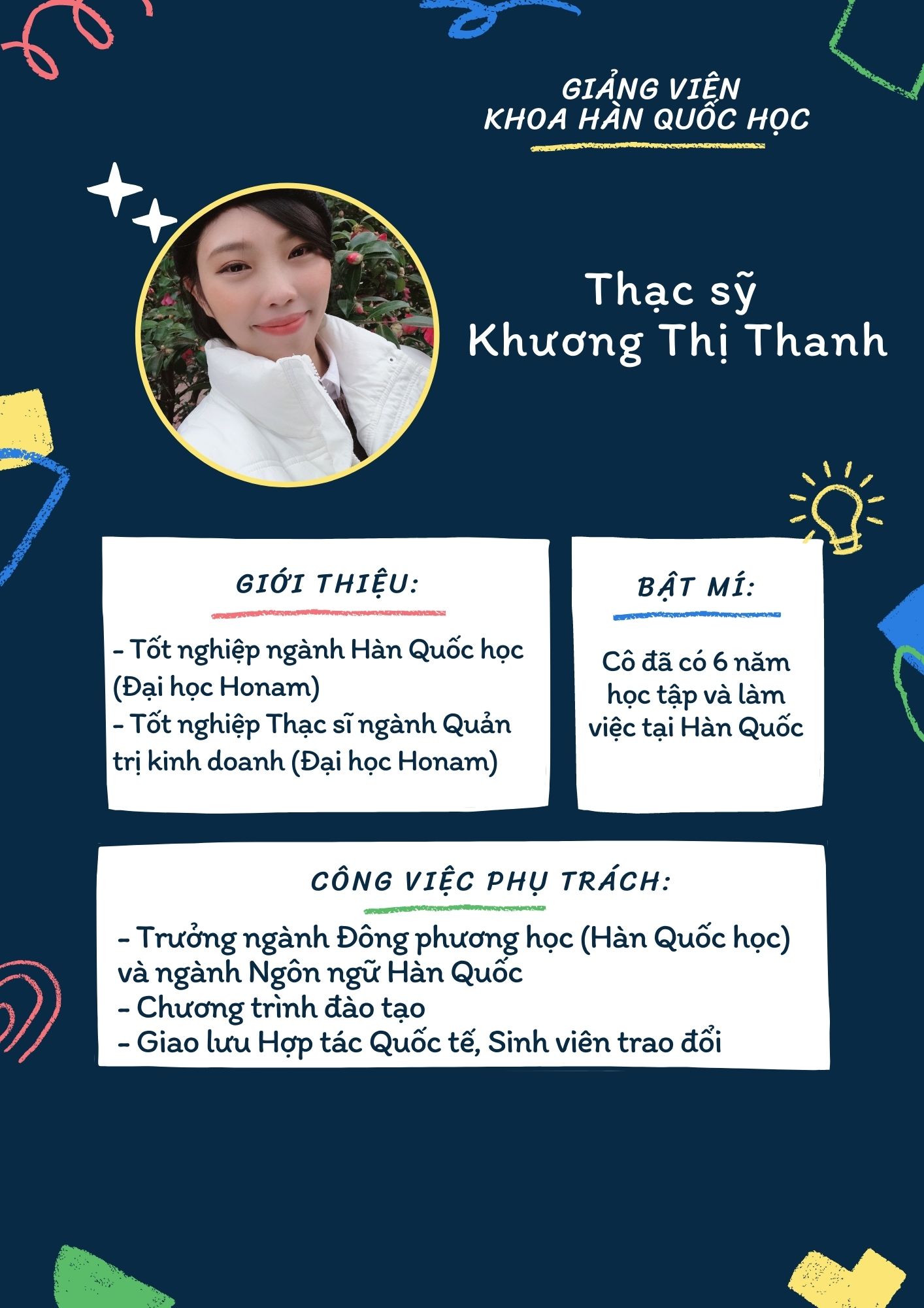 ĐỘI NGŨ GIẢNG VIÊN KHOA HÀN QUỐC HỌC 2
