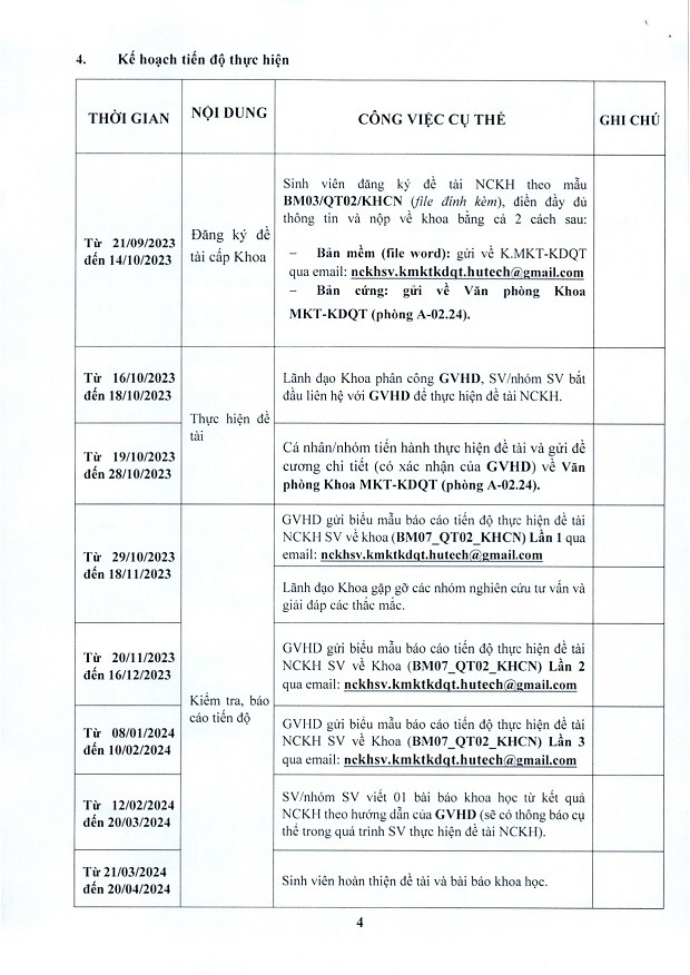 [THÔNG BÁO] V/v Đăng ký & Kế hoạch thực hiện đề tài Nghiên cứu Khoa học 13Win 21 link không chặn năm học 2023 – 2024 6