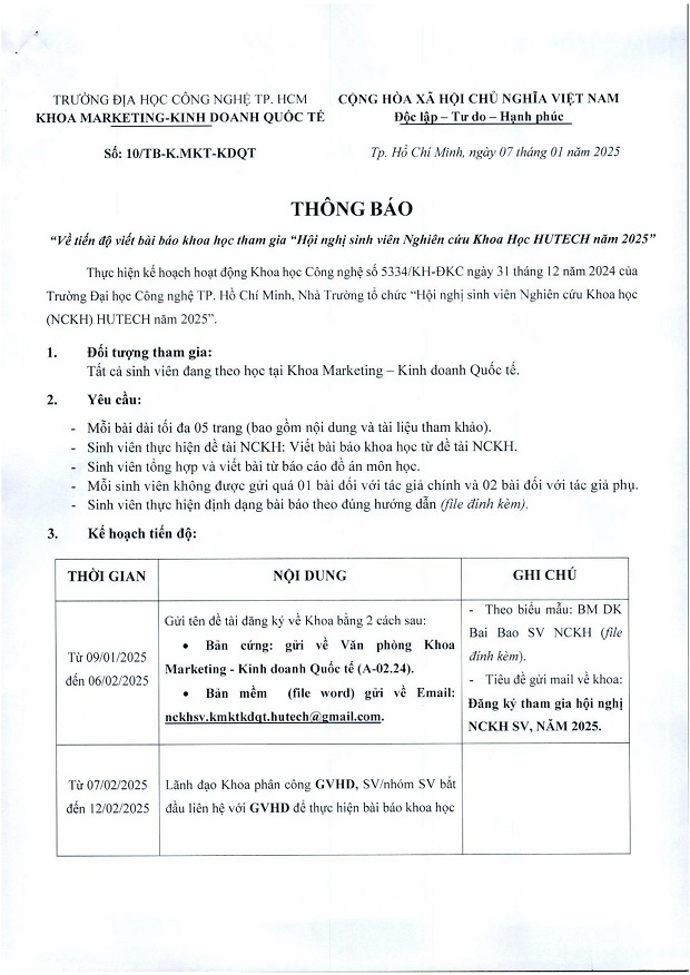 [THÔNG BÁO] V/v Tiến độ viết bài báo khoa học tham gia "Hội nghị Tải app 13Win Nghiên cứu khoa học 13WIN13 năm 2025" 3