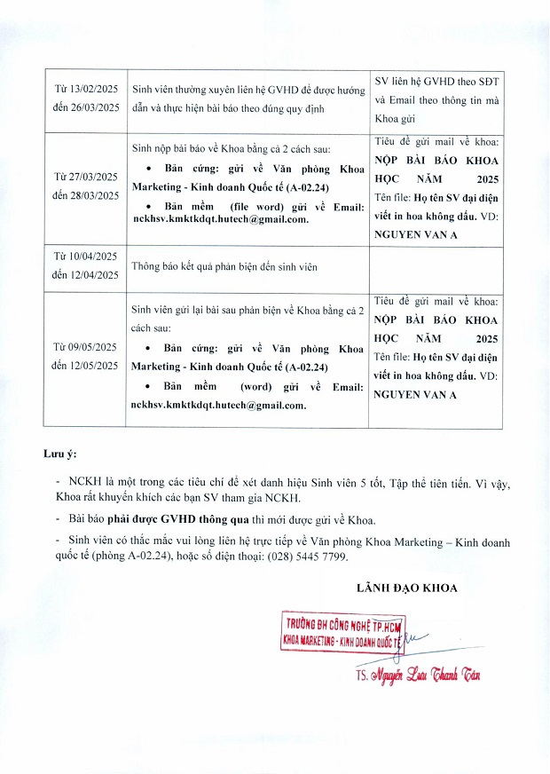 [THÔNG BÁO] V/v Tiến độ viết bài báo khoa học tham gia "Hội nghị Tải app 13Win Nghiên cứu khoa học 13WIN13 năm 2025" 4