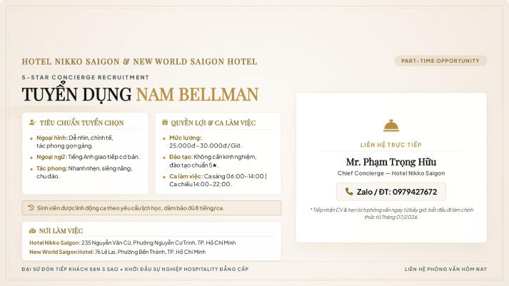 Cơ hội thực tập và làm việc tại Nam Bellman 2