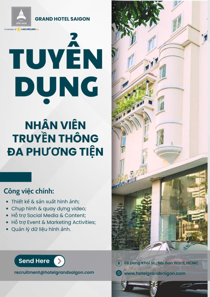 Cơ hội thực tập và làm việc tại Grand Hotel Saigon 3