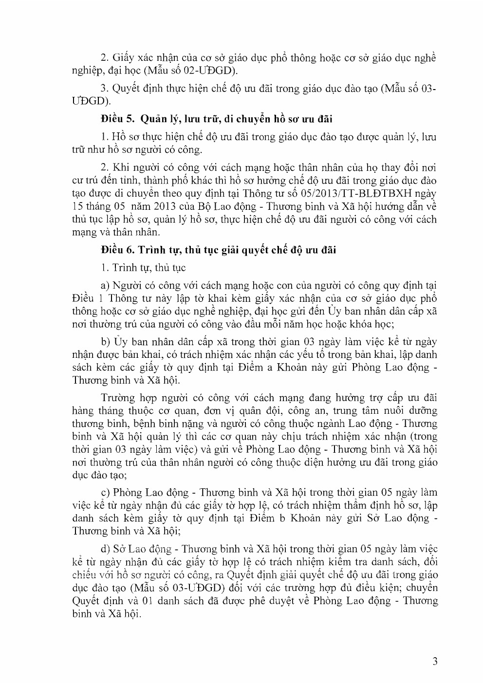 Thông tư 36/2015/TT-BLĐTBXH hướng dẫn chế độ ưu đãi đối với người có công với cách mạng 5