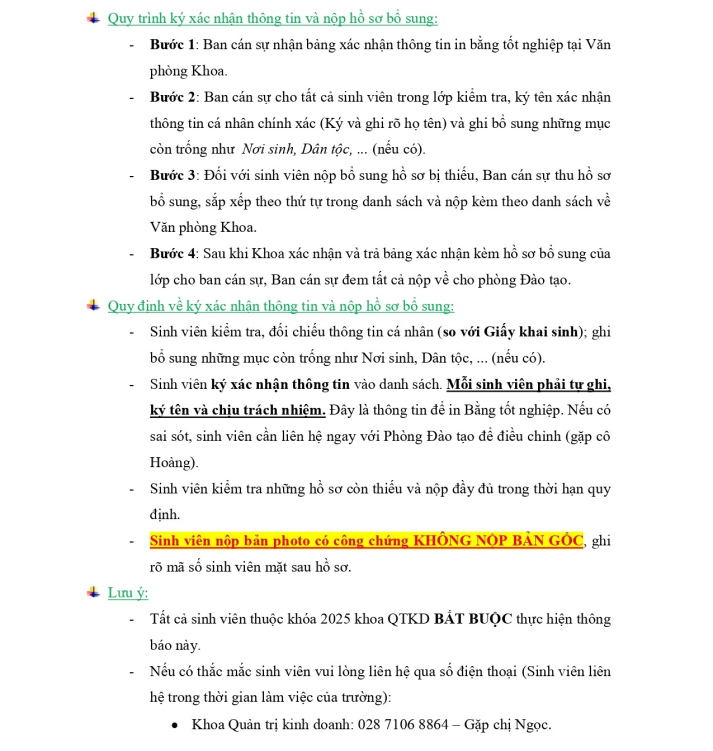 Về việc xác nhận thông tin in bằng 13Win13 link đăng nhập và nộp hồ sơ bổ sung đối với Tải app 13Win 13Win32 đăng nhập chính quy khóa 2025 5