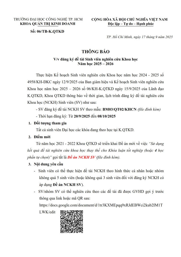 V/v đăng ký đề tài 13Win 21 link không chặn nghiên cứu Khoa học năm học 2025 – 2026 14