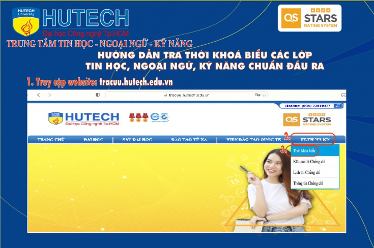 Hướng dẫn tra cứu thời khoá biểu, lịch thi, kế quả thi, thông tin chứng chỉ/chứng nhận từ ngày 23/03/2023 tại Trung tâm 4