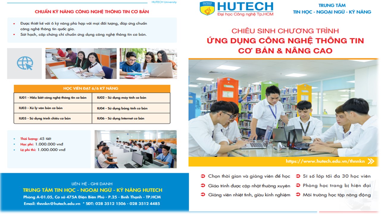Chương trình Tin học CHUẨN ĐẦU RA  đang đào tạo tại Trung tâm 2