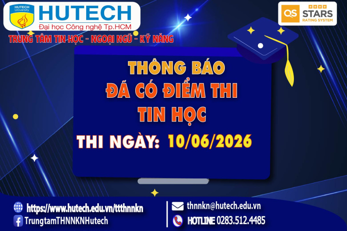 Thông báo đã có kết quả thi Tin học, thi ngày 10/06/2026. Thí sinh xem hướng dẫn để tra cứu 2