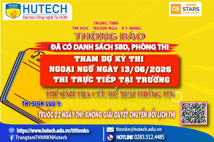 Đã có danh sách phòng thi, số bao danh Thi Ngoại ngữ, thi ngày 13/06/2026. Thi sinh tra cứu để biết thông tin 2