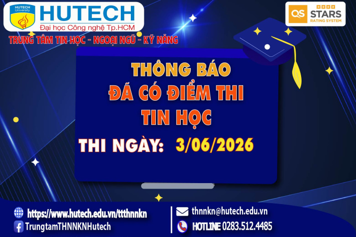 Thông báo đã có kết quả thi Tin học, thi ngày 3/06/2026. Thí sinh xem hướng dẫn để tra cứu 2