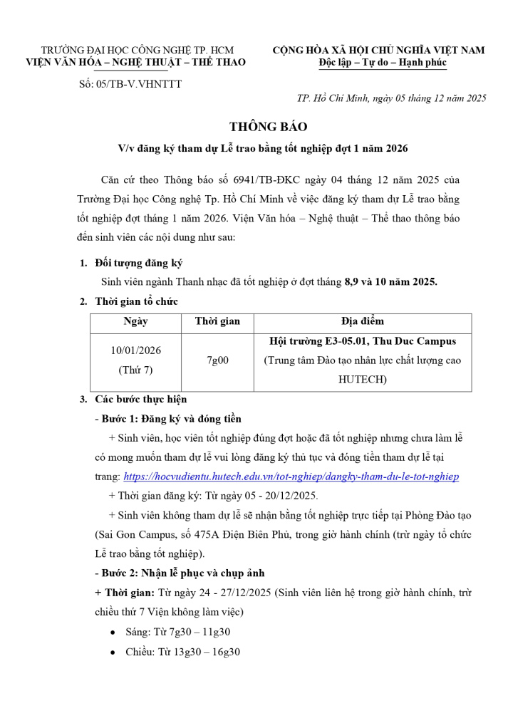 Thông báo về việc đăng ký tham dự Lễ trao bằng 13Win13 link đăng nhập đợt 1 năm 2026 3